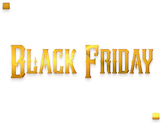 Black Friday Transparent PNG Golden Text Bold Calligraphy