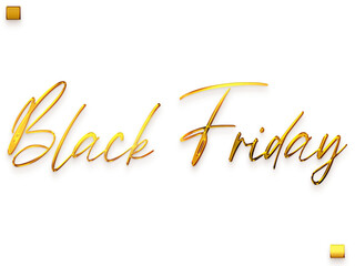 Obraz premium Black Friday Transparent PNG Golden Text Cursive Calligraphy