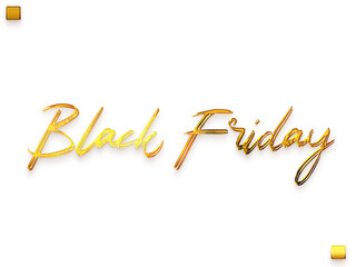 Black Friday Transparent PNG Golden Cursive Text Calligraphy