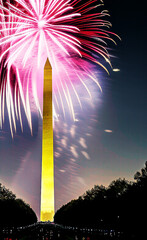 Fireworks, US capital Fourth of July, Created with Generative AI technology