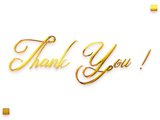 Obraz premium Thank You ! Transparent PNG Gold Text Cursive Calligraphy 