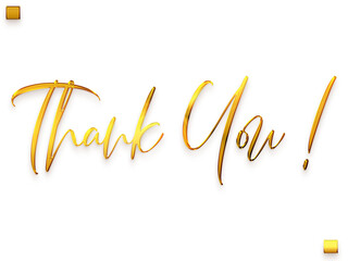 Thank You ! Transparent PNG Gold Typography Cursive Text 