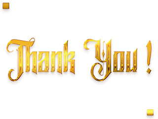 Thank You ! Transparent PNG Gold BolOut Line d Calligraphy Text
