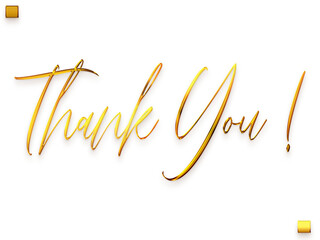 Thank You ! Transparent PNG Gold Typography Cursive Text 