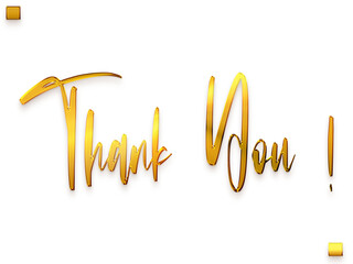 Thank You ! Transparent PNG Gold Typography Cursive Text 