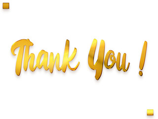 Thank You ! Transparent PNG Gold Bold Calligraphy Grunge Text 