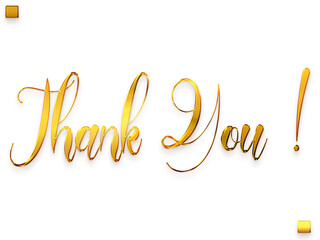 Thank You ! Transparent PNG Gold Typography Cursive  Text 