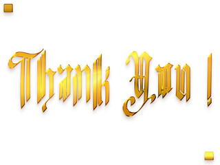 Thank You ! Transparent PNG Gold Typography Text 