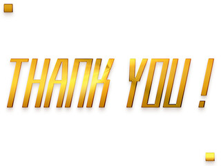 Thank You ! Transparent PNG Gold Bold Calligraphy Text 