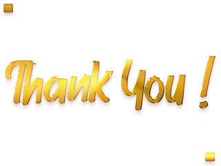 Fototapeta premium Thank You ! Transparent PNG Gold Grunge Typography Text 
