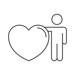 Love and valentines day line universal icon ui ux element sign.