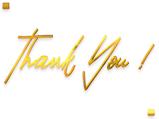 Thank You ! Transparent PNG Gold Typography Cursive  Text 