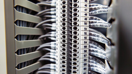 The interior of the electric controller is installed in a large electricity control building in the...