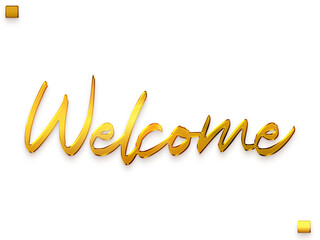Welcome Text Gold Stylish Alphabetical Cursive  Text