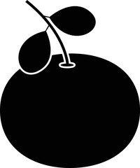 black contour delicious orange fruit icon