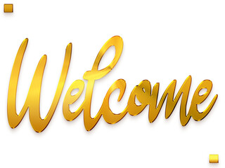 Welcome Text Golden Typography Bold Text