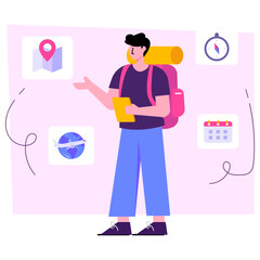 Perfect design illustration of trip schedule 