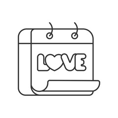 Love day line universal icon ui ux element sign.