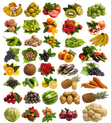 Fruits and vegetables isolated