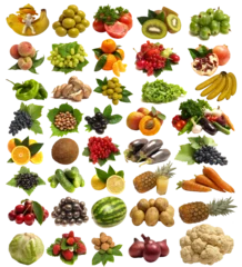 Gordijnen Fruits and vegetables isolated © valeriy555