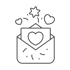 Love message line universal icon ui ux element sign.