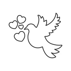 Love and valentines day line universal icon ui ux element sign.