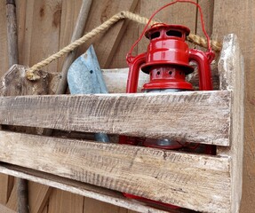 Box with barn Tools