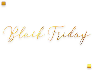 Black Friday Transparent PNG Golden Cursive Calligraphy Text