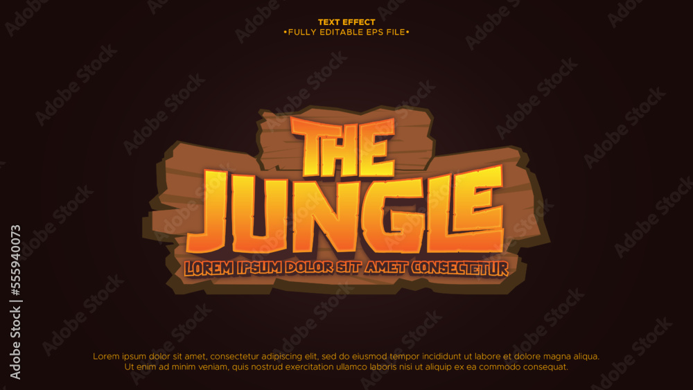 Poster jungle and adventure animated 3d text effect