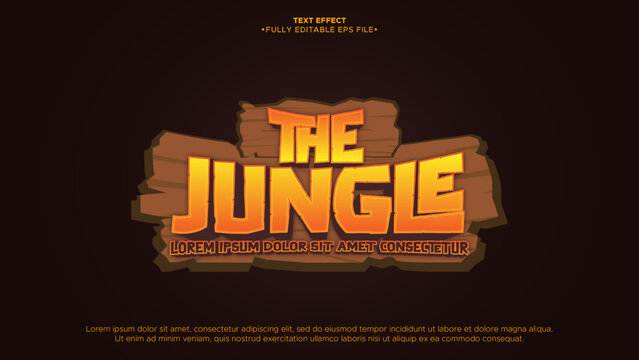 jungle and adventure animated 3d text effect