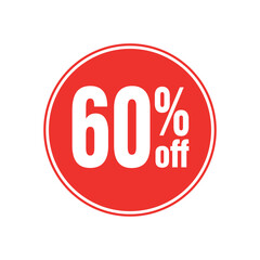 60% off Red icon vector eps