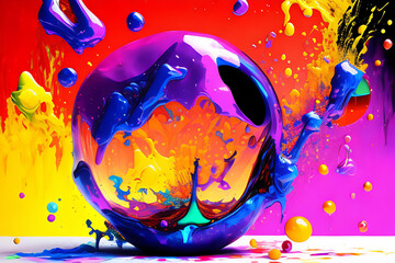 water color paint glob art background 
