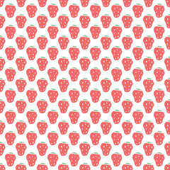 Seamless strawberry pattern. Doodle vector with strawberry icons. Vintage strawberry pattern