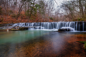 Upper Waterfall at Rutledge Falls in Manchester Tennessee USA.