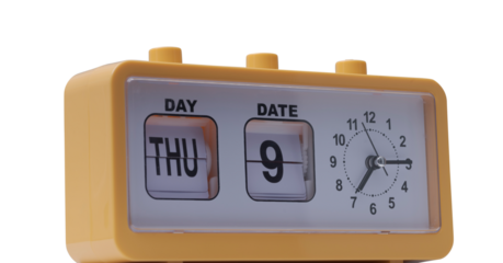 Vintage day and date colorful flip clock