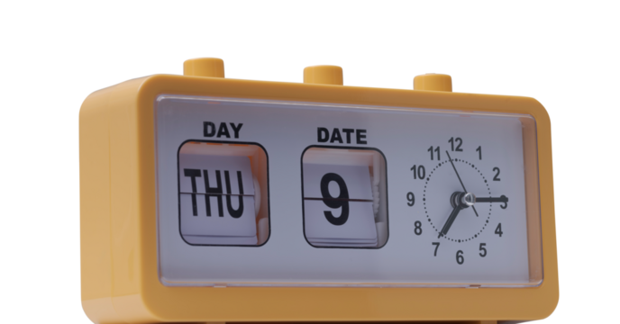Vintage day and date colorful flip clock