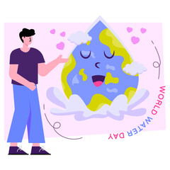 Flat design illustration of world water day