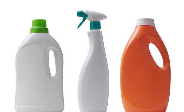 Set of household and laundry detergents