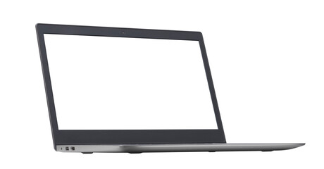 Modern laptop with blank screen
