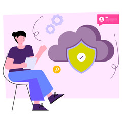 Perfect design illustration of cloud security 