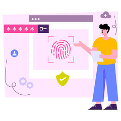 Unique design illustration of biometric website 