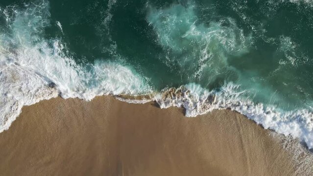Aerial view of rock formation along the shoreline at Playa del Divorcio, Cabo San Lucas, Baja California, Mexico.