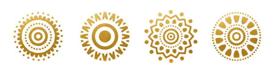 Golden Mandala Set - Ornament Set - Vector Pattern