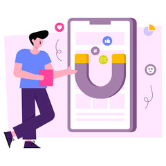 Vector design of social media attraction 