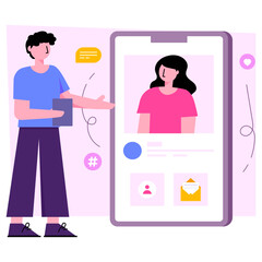 Modern design illustration of mobile video chat