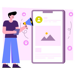 Trendy design illustration of online content 