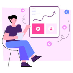 Flat design illustration of  video 