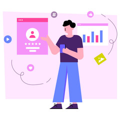 Trendy design illustration of web login 