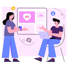 Unique design illustration of social like 