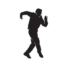 Fototapeta na wymiar Silhouette of young male dancer vector isolated. on white background.